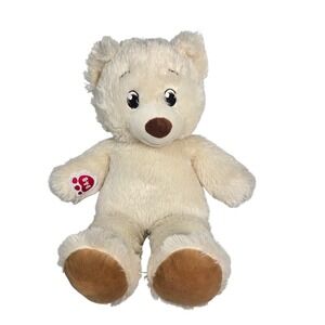 Build-A-Bear Workshop Cream Teddy Bear Brown Paw Pads Plush 16 inch 025720 2018